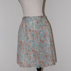 J.Crew, 100% silk skirt floral water color